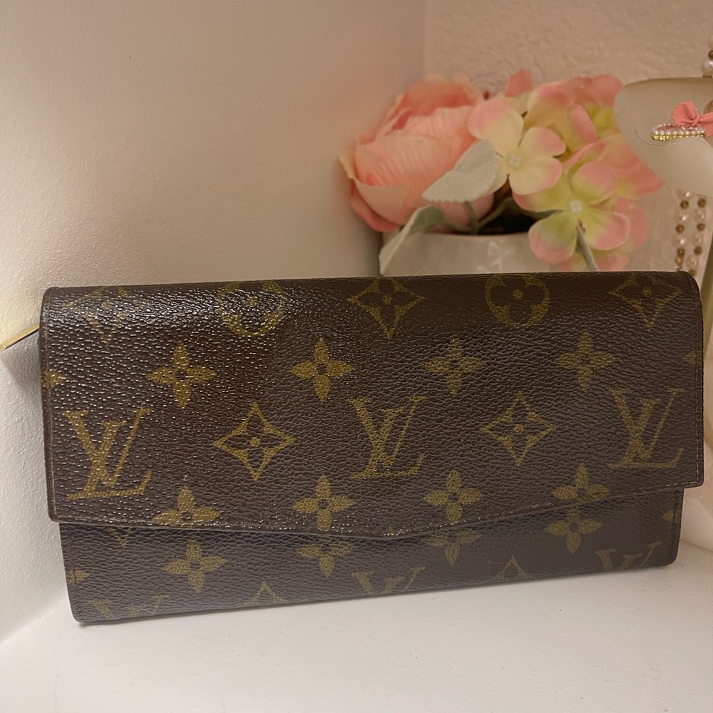Louis Vuitton Brown Wallet with Iconic Monogram Canvas